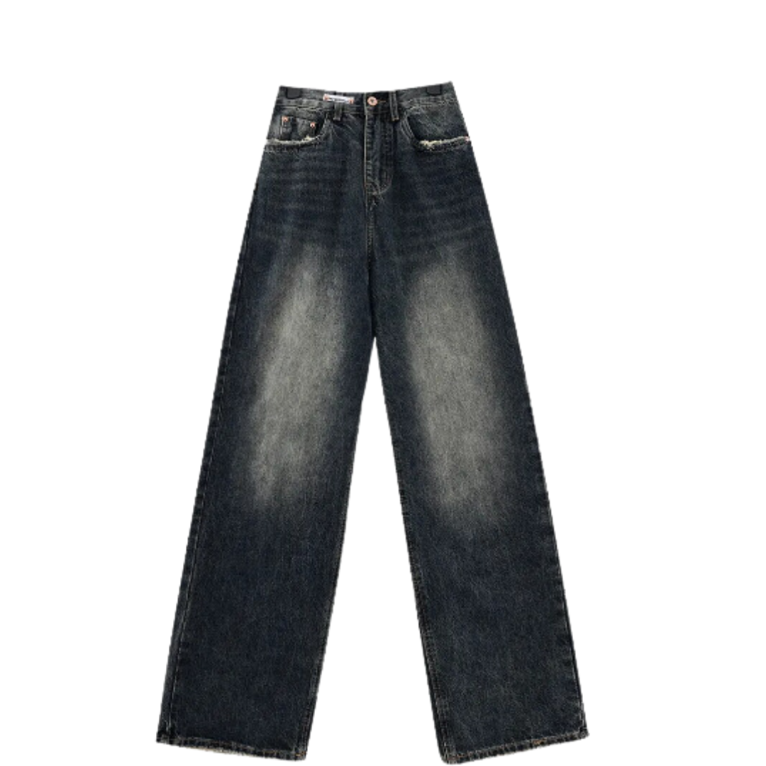 Washed Blue Baggy Jeans | Streetwear Y2K Lose Fit Jeans