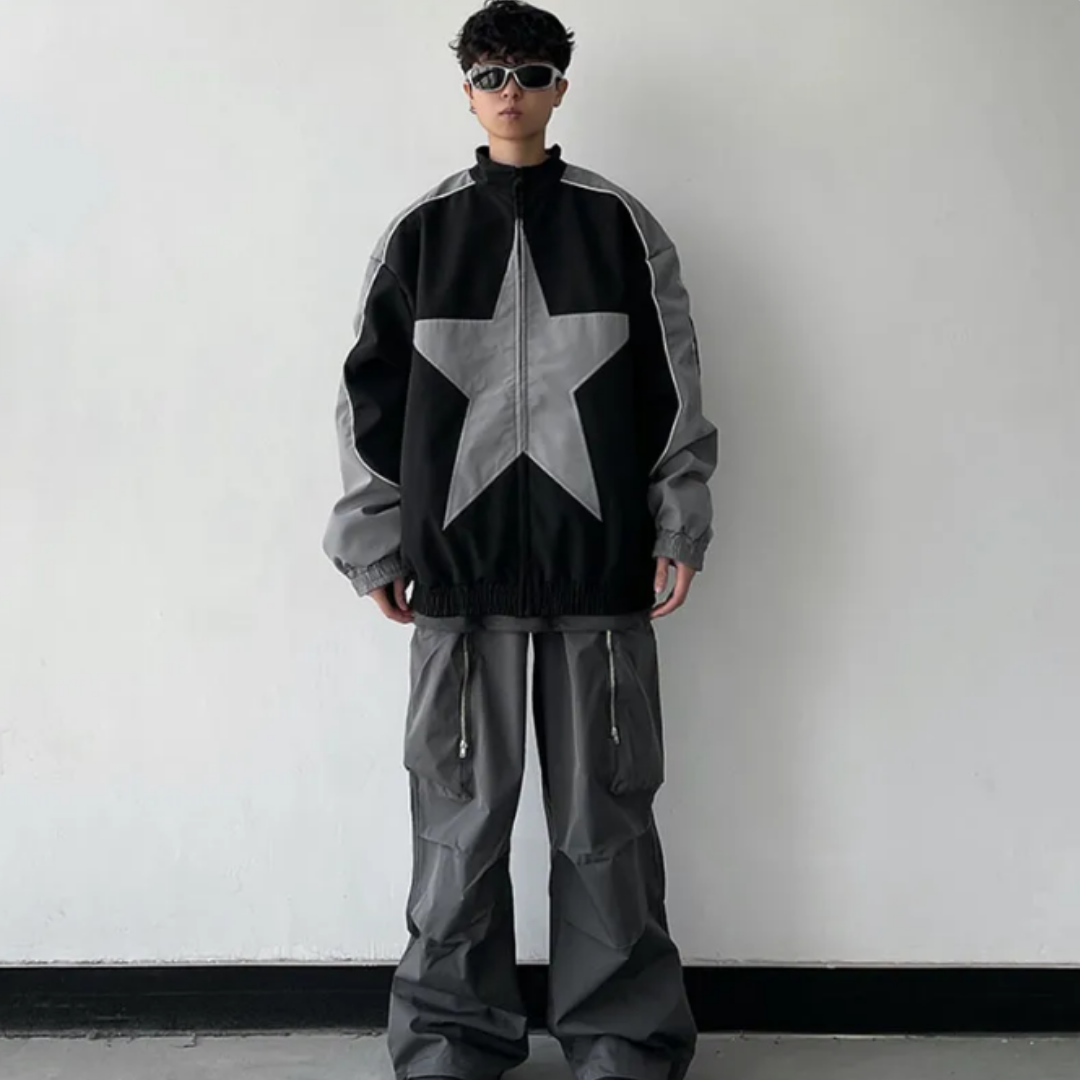 Star Zipper Grey-Black