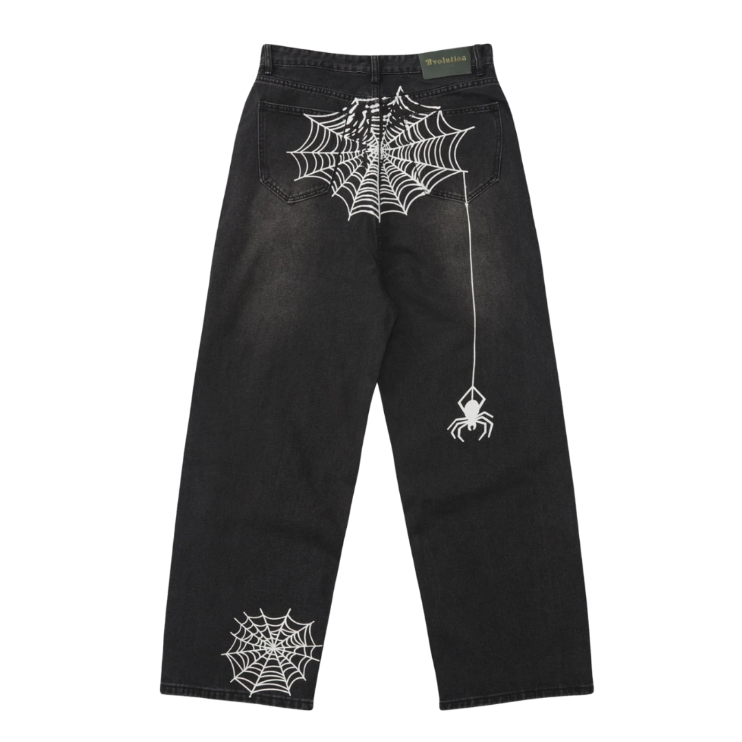 Y2K Spiderweb Baggy Jeans